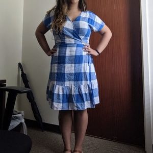 Gingham WRAP dress